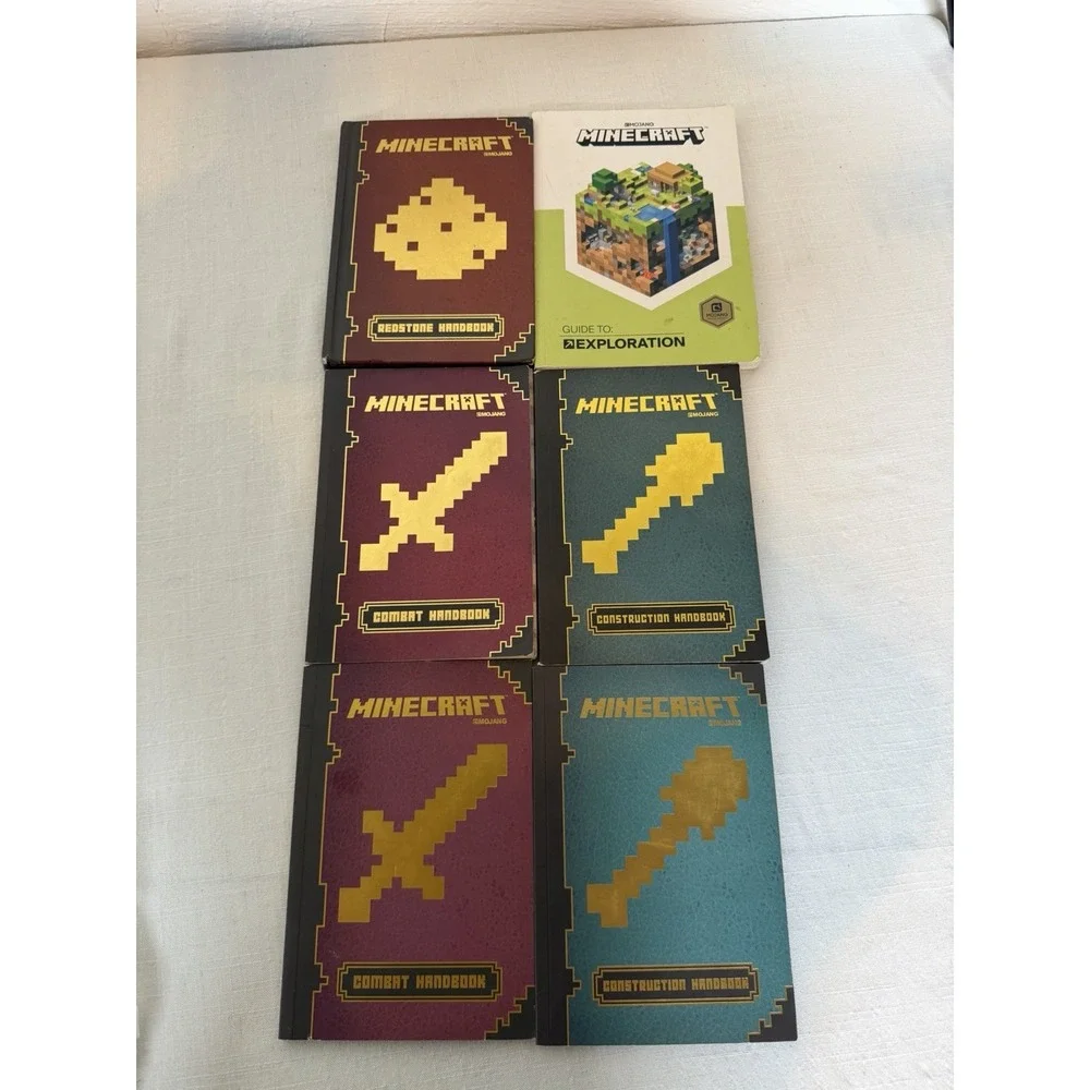 Minecraft Official Handbook Lot 6 Books Combat Construction Redstone Exploration